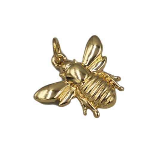 Charmalong&#x2122; 14K Gold Plated Bee Charm by Bead Landing&#x2122;